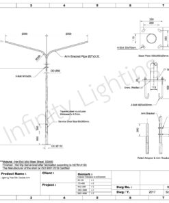 infinity lighting รับผลิตเสาไฟถนนราคาโรงงาน เสาไฟกิ่งคู่ 5 เมตร