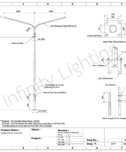 infinity lighting รับผลิตเสาไฟถนนราคาโรงงาน เสาไฟกิ่งคู่ 6 เมตร